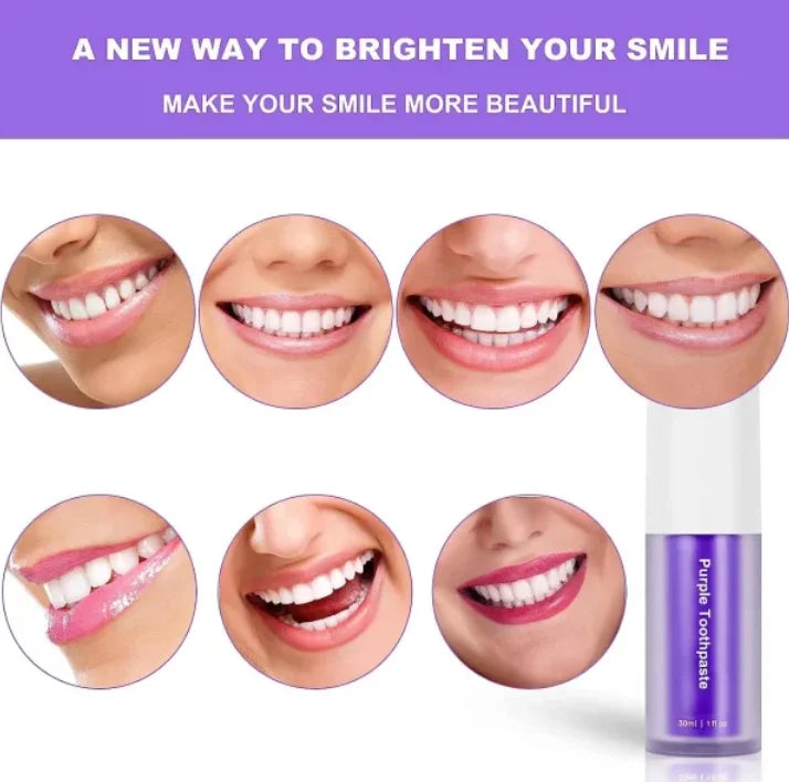 Hismile V34 Colour Corrector Serum 30ml Original Professional Purple Toothpaste Remove Tooth Stains Enhance Tooth Whiten Effect