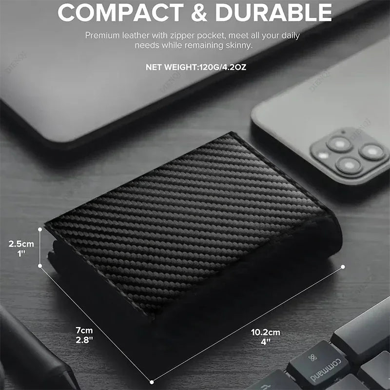 Rfid Credit Card Holder Money Bag Luxury Carbon Fiber Id Bank Cardholder Coin Purse Minimalist Wallet for Men Carteira Masculina