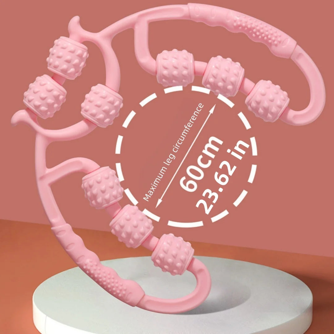 9-Wheel Leg Massager Roller for Calf Muscle Relaxation, Leg Beautifying Device, Massage Slimming Leg Ring-Shaped Leg Clamp, Sports Fitness Leg Beautifying Clamp