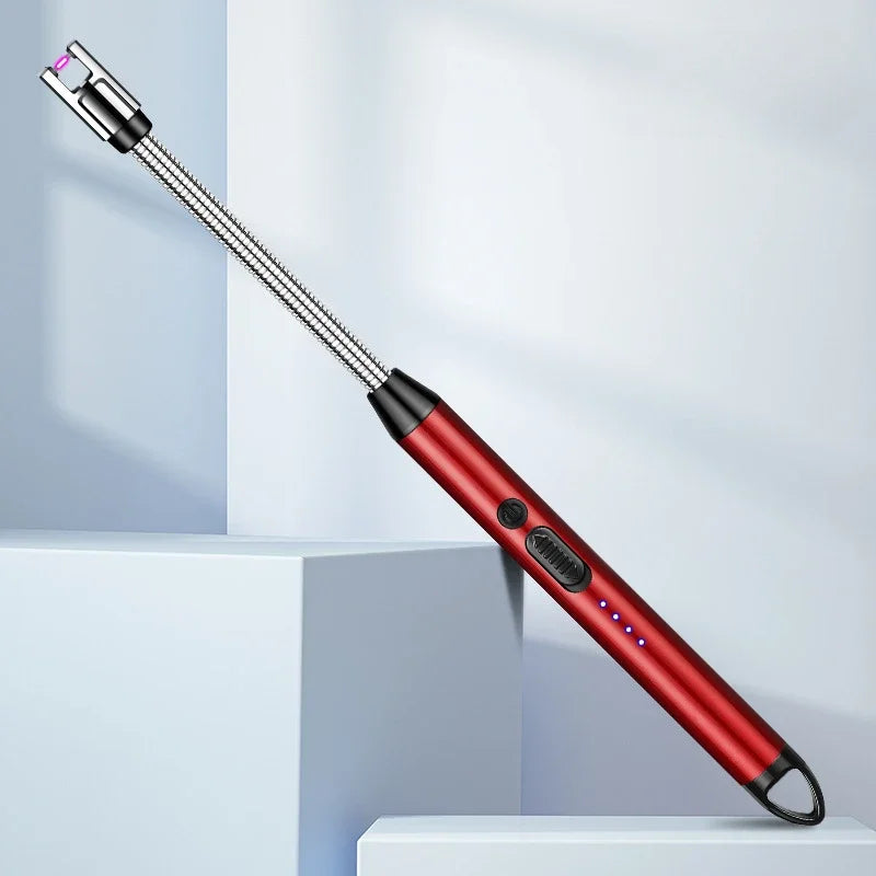 Type-C Rechargeable Kitchen Artifact Portable Smart Pulse Igniter Household Gas Stove Long Handle Electronic Lighter Wholesale