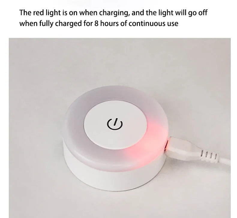 Energy Saving Led Touch Sensor Night Lights USB Rechargeable Magnetic Wall Light Room Aisle Bedroom Round Portable Night Lamp