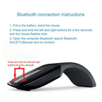 Wireless 2.4G/Bluetooth Mouse Arc Touch Folding Design Mause 1200 DPI Foldable Computer Portable Mice For Microsoft PC Laptop