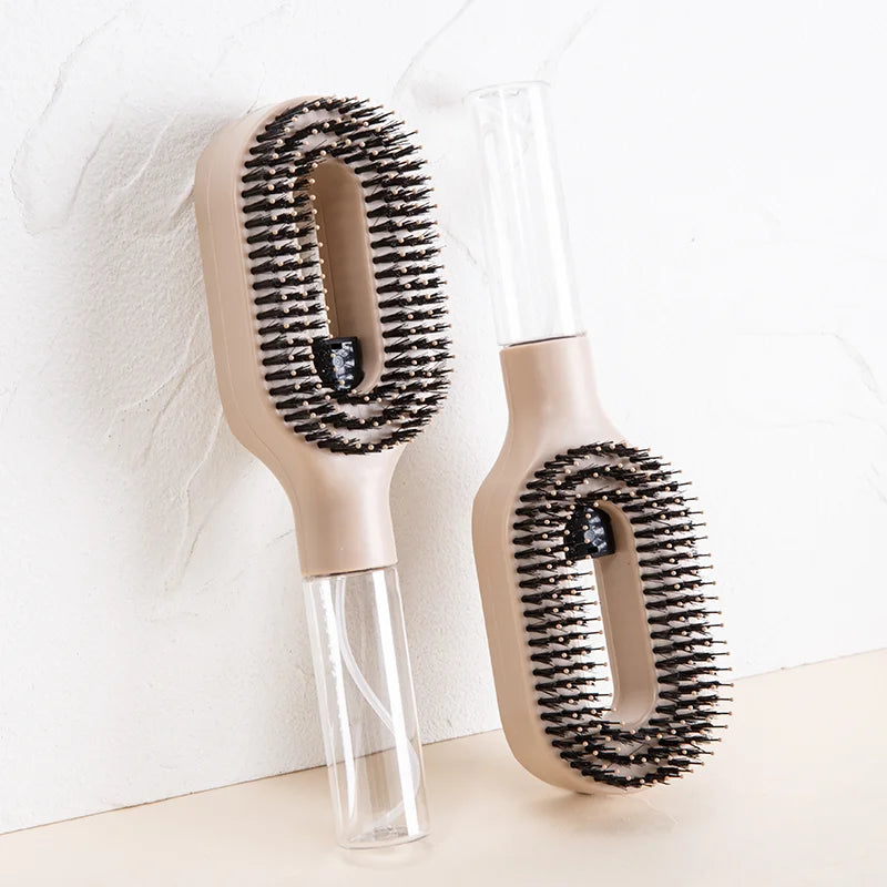 2in1 Sprayer Comb Detangling Scalp Massage Hairbrush with Spray Bottle Essential Oil Water Mist Spray Brush Anti-static Summer