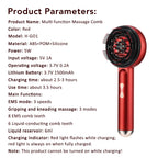 Electric Scalp Head Massage Comb 660nm Light Hair Growth Comb Hair Brush Head Spa 3 Levels Soft Massage Scalp Oil Applicator