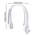 Portable Bladeless Neck Fan Rechargeable 3 Speeds Adjustable Cooling Fan Hands-Free Bladeless Neck Fan For Outdoor Sports Travel