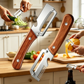 Multi Functional Vegetable Peeler Stainless Steel With Wooden Handle Fruit Potato Slicer Bottle Opener Kitchen Peeling Tools
