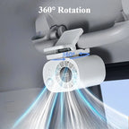 Tragbarer Auto-Clip-Lüfter 360° Drehbarer Tragbarer Mini-Ventilator Mit 100-Gang-Wind Und Clip Für Büro, Camping, Reisen Sport