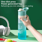 Hot Sale 650ml Spray Water Bottle Outdoor Sports Fitness Water Cup Large Capacity Portable Water Bottle Jet Water Spray Cup