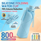 Food-grade Silicone Foldable Water Cup, Large Capacity, Portable for Outdoor Travel & Sports, Heat-resistant, Creative Collapsib
