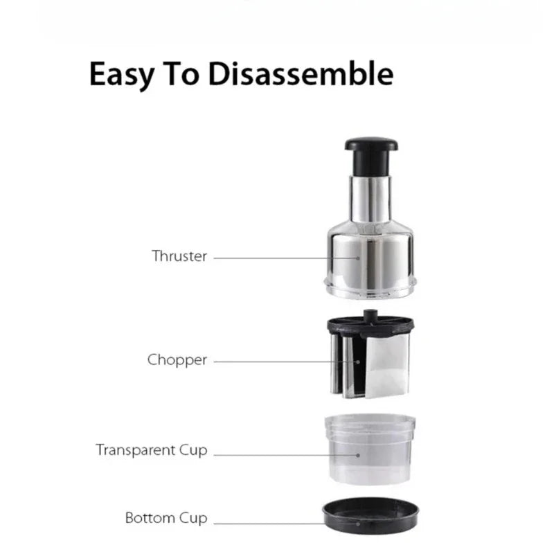 Manual Onion Chopper Stainless Steel Garlic Presser Food Crusher Cutter Meat Mincer Hand Press for Vegetable Kitchen Tool