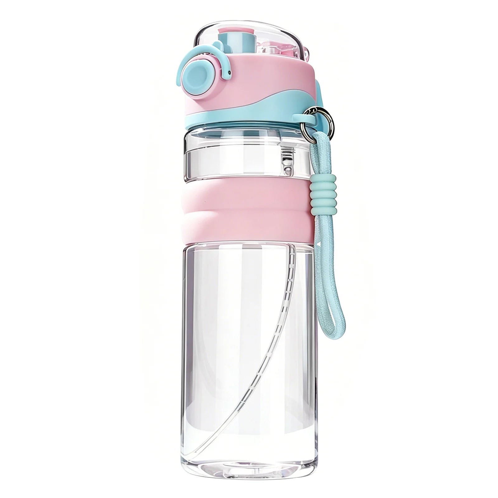 Water Bottle 750ML Spray Sports Water Bottle with Straw Direct Drinking Dual-Use Plastic Water Bottles for Outdoor Sporting