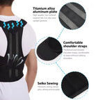 Back Brace Posture Corrector for Women & Men, Adjustable Back Lumbar Support Belt Shoulder Posture Support for Improve Scoliosis