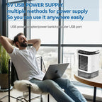 Portable Air Conditioner 3-Speed Small AC Unit Mini Air Cooler 900ML Water Tank Electric Fan With Humidifier for Bedroom Office