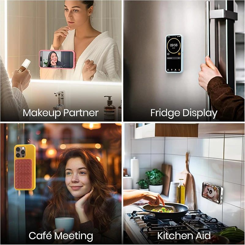Silicone Double-Sided Suction Cup Phone Case Mount, Phone Grip with Suction Power, Hands-Free Phone Holder for Selfies and Video
