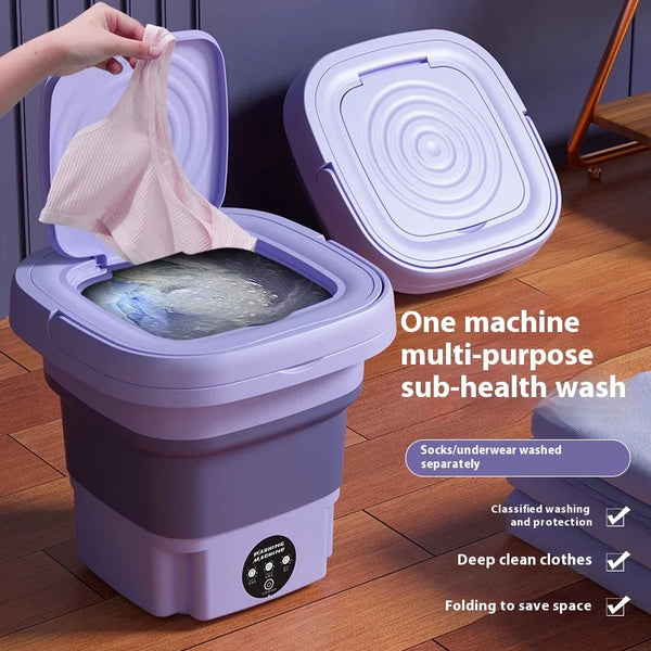 8L Portable Foldable Mini Washer with Spin Dryer