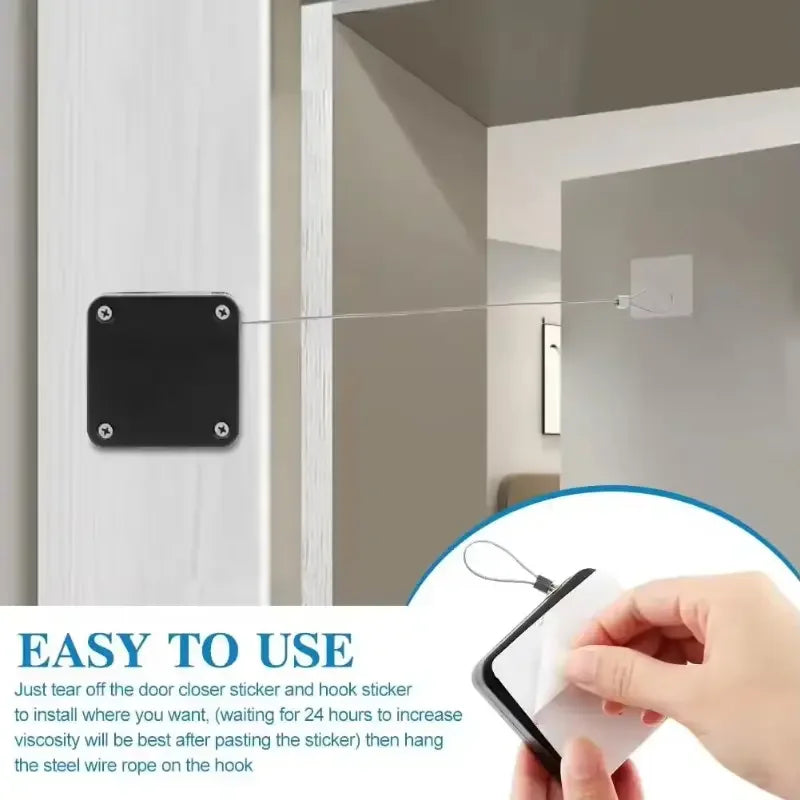 New Design Door Closer Automatic Closing Sliding  Latch No Punching Automatic Door Lock for Sliding Mesh Closer Closed