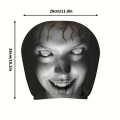 2PCS Car Horror Eyeless Monster Printed Headrest Cover Universal Elastic Funny Seat Head Case Halloween Party Decoration