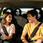 2PCS Car Horror Eyeless Monster Printed Headrest Cover Universal Elastic Funny Seat Head Case Halloween Party Decoration