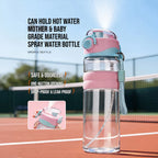 Water Bottle 750ML Spray Sports Water Bottle with Straw Direct Drinking Dual-Use Plastic Water Bottles for Outdoor Sporting