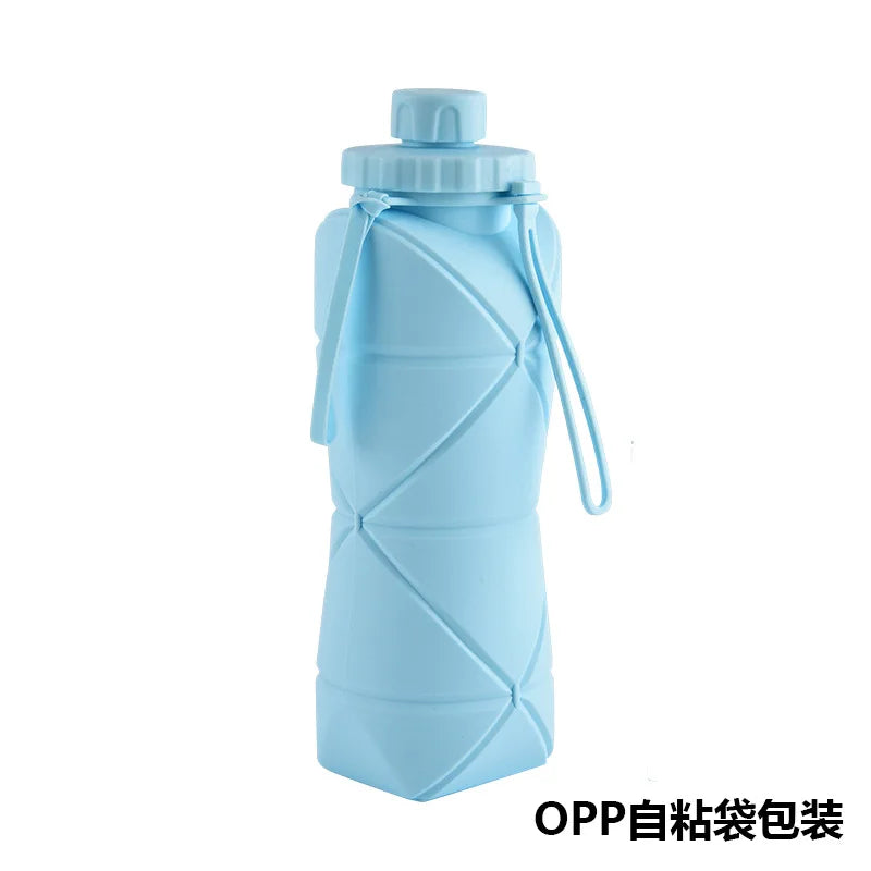 Food-grade Silicone Foldable Water Cup, Large Capacity, Portable for Outdoor Travel & Sports, Heat-resistant, Creative Collapsib
