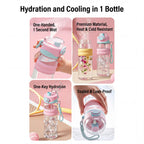 Water Bottle 750ML Spray Sports Water Bottle with Straw Direct Drinking Dual-Use Plastic Water Bottles for Outdoor Sporting
