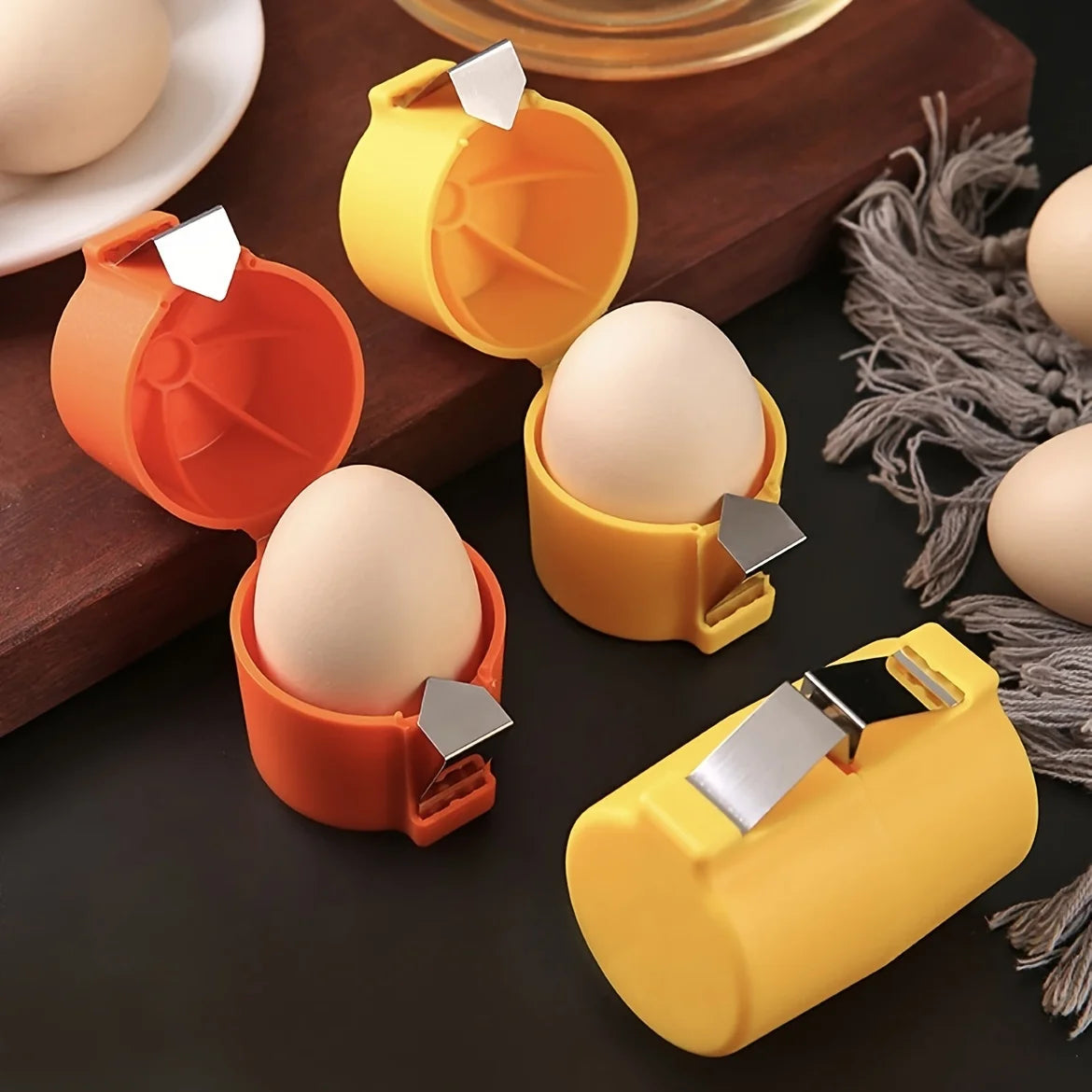 3pcs/1pc Stainless Steel Eggshell Separator - Quick Peel & Yolk Splitter, Durable Kitchen Baking Essential with Easy-Grip