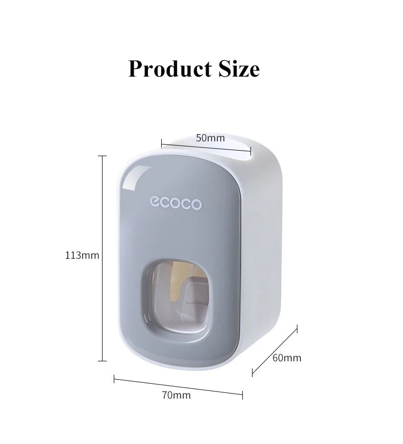 WIKHOSTAR Automatic Toothpaste Dispenser Bathroom Accessories Set Wall Mounted Toothpaste Squeezer Toothpaste Holder Rack