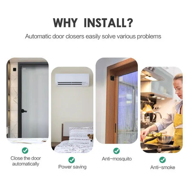 New Design Door Closer Automatic Closing Sliding  Latch No Punching Automatic Door Lock for Sliding Mesh Closer Closed