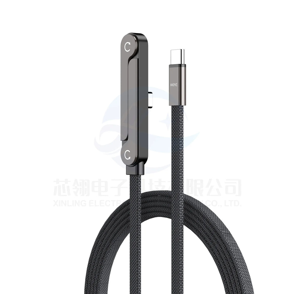 240W folding bracket elbow braided charging cable is suitable for all mobile phones, forHuawei tablet mobile game data cable