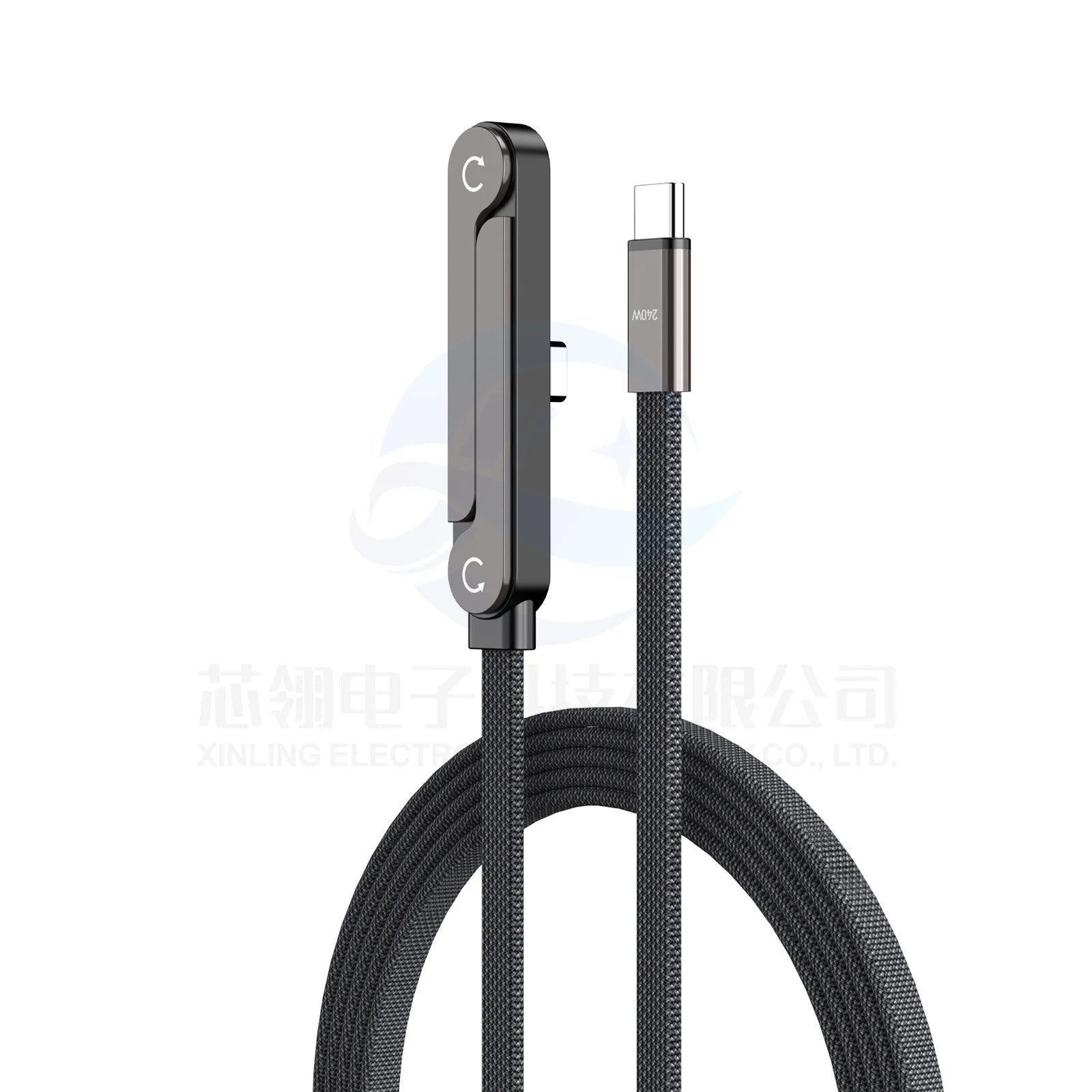 240W folding bracket elbow braided charging cable is suitable for all mobile phones, forHuawei tablet mobile game data cable