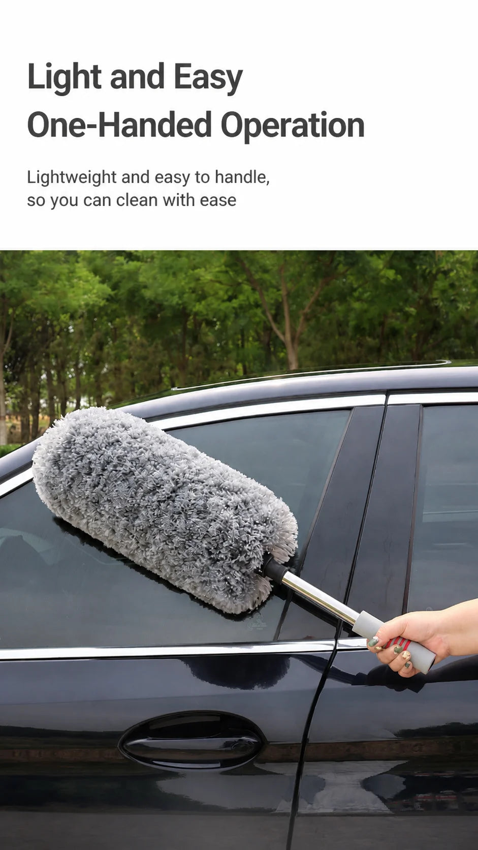 Professional Car Duster Microfiber Cleaning Brush Telescopic Long Handle Car Wash Mop Scratch Free Auto Detailing Dust Remover