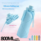 Food-grade Silicone Foldable Water Cup, Large Capacity, Portable for Outdoor Travel & Sports, Heat-resistant, Creative Collapsib