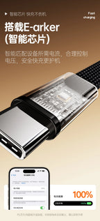 240W folding bracket elbow braided charging cable is suitable for all mobile phones, forHuawei tablet mobile game data cable