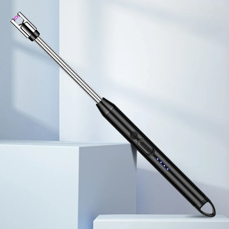 Type-C Rechargeable Kitchen Artifact Portable Smart Pulse Igniter Household Gas Stove Long Handle Electronic Lighter Wholesale