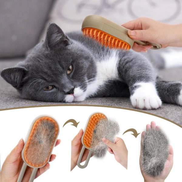 3-in-1 Electric Steamy Cat Brush & Hair Remover