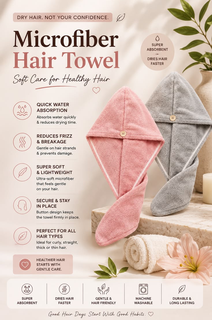 1pc Quickly Dry Hair Hat Super Absorbent Soft Bathroom Women Head Towels Girls Cute Hair Towel Hair Dry Wrap Bonnets